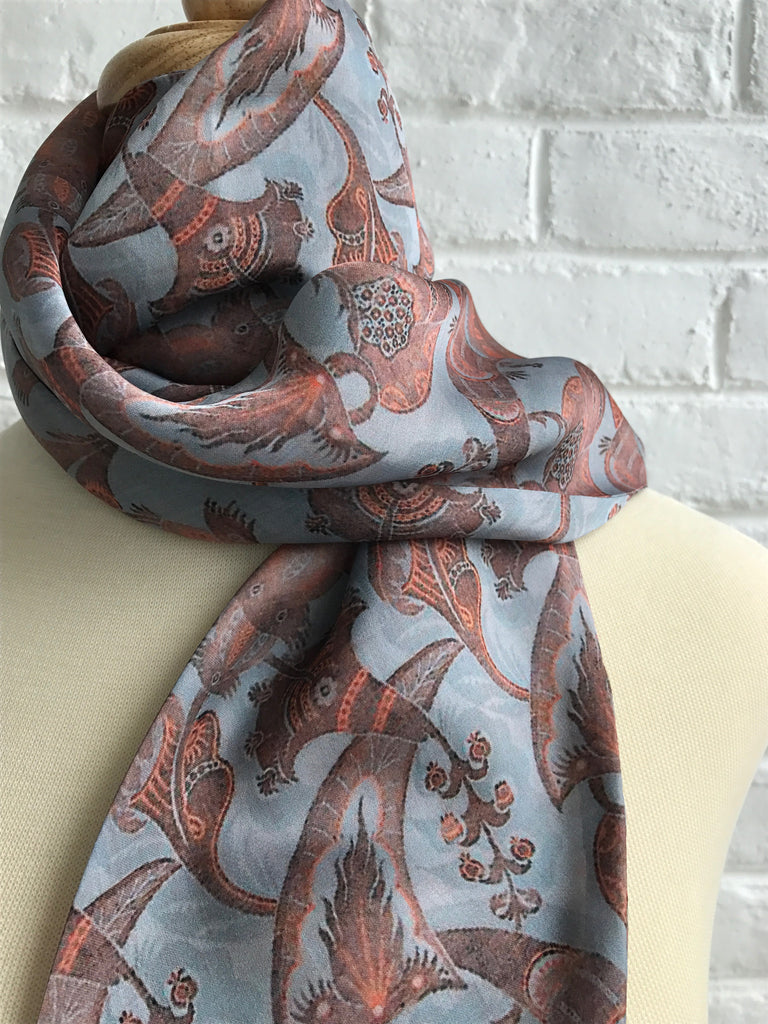 Phoenix Fish Pussy Bow Scarf