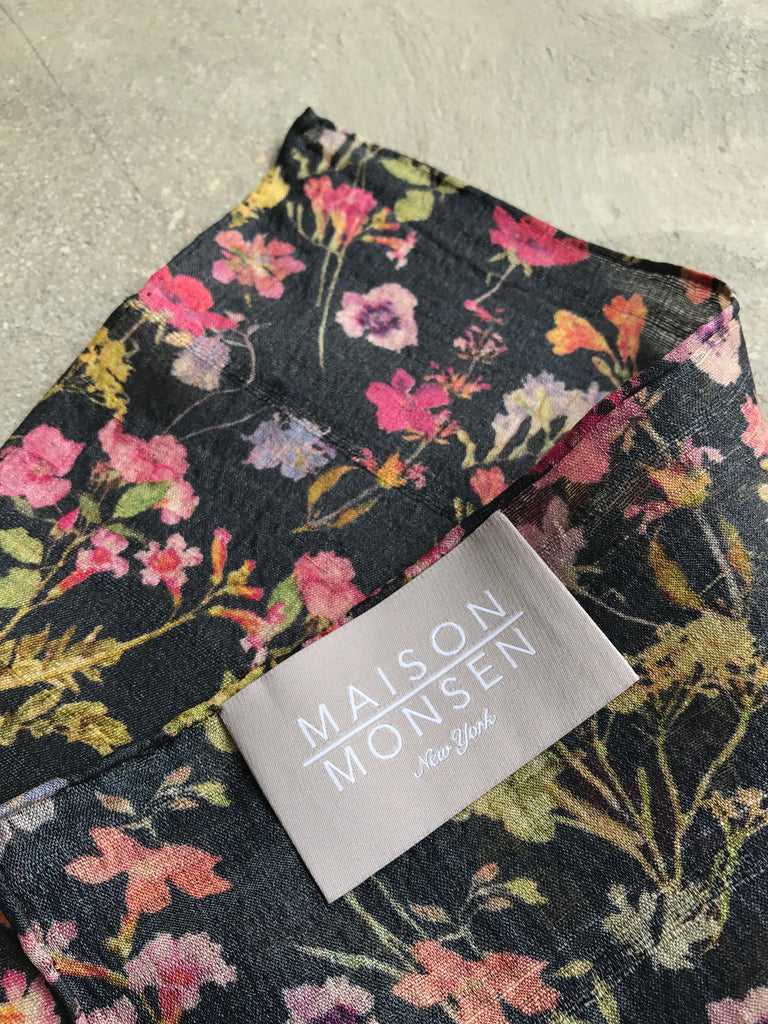 Midnight Garden Pocket Square