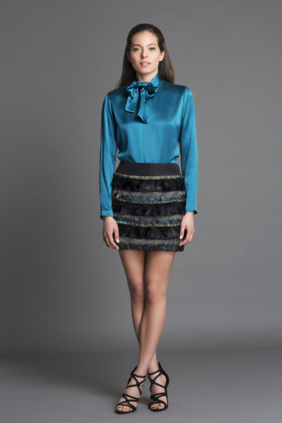 Pussy Bow Blouse in Silk Charmeuse